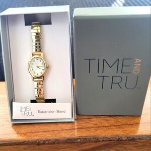 Time and Tru Gold and Silver Watch. Expansion band for comfort. NIB